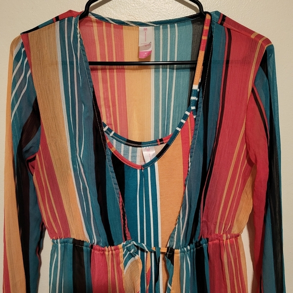 No Boundaries Women's Striped Kimono Cover Up Set (Size M) - Picture 5 of 9